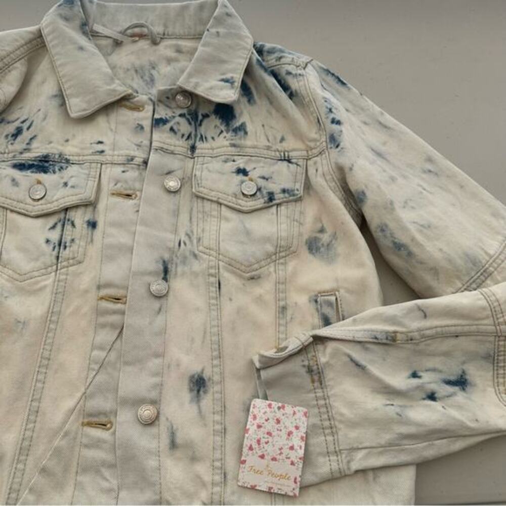 NWT Free People Jones Tie Dye Jean‎ Jacket Medium - Picture 1 of 6